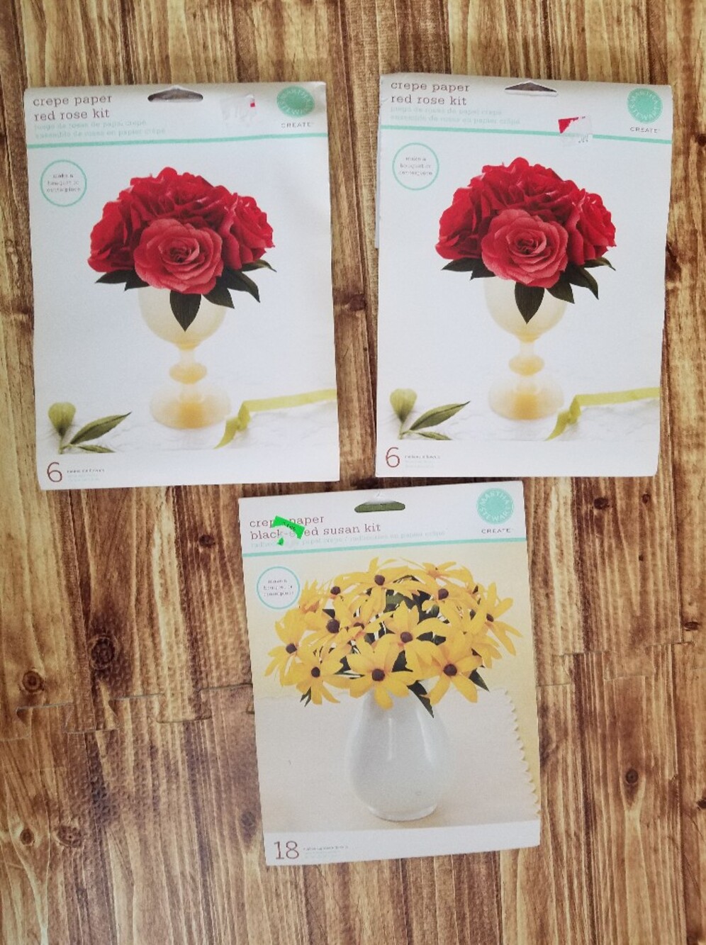Martha Stewart Crafts Roses  Black Eyed Susan Crepe Paper Flower Kit NWT RETIRED